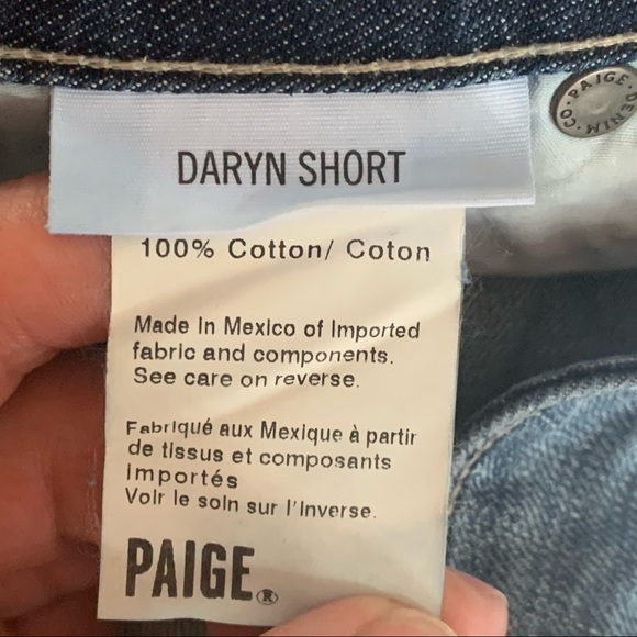 PAIGE Daryn Denim Shorts Izza Destructed Frayed Raw Hem Cut Offs - Picture 3 of 12